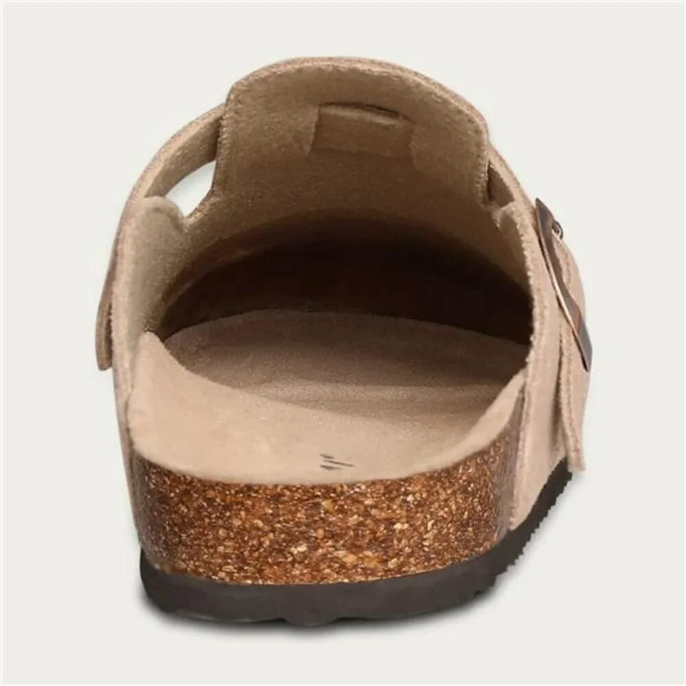 Suede Clogs for Women Cork Footbed Arch Support Mules Slip On Comfort Shoes